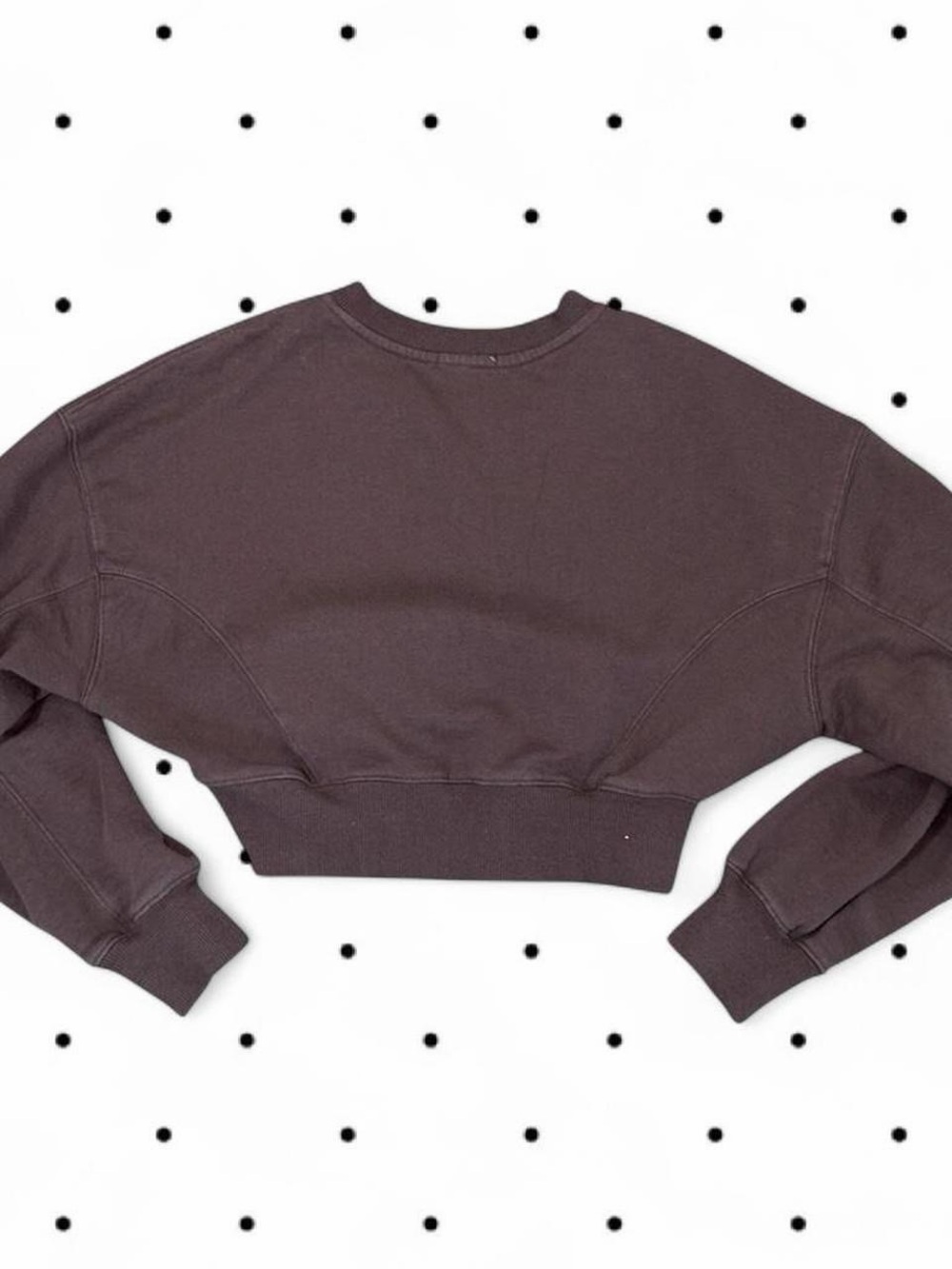 Garage Cropped V-Neck Sweatshirt in Mauve - Picture 3 of 3